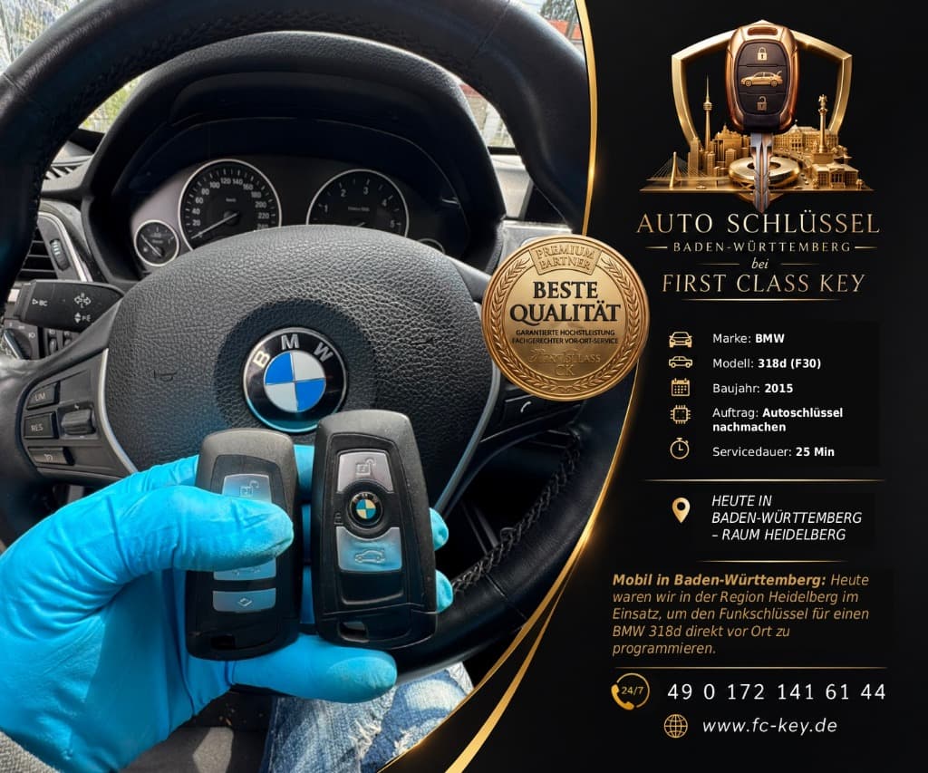 Autoschlüssel nachmachen BMW 3er in Göppingen