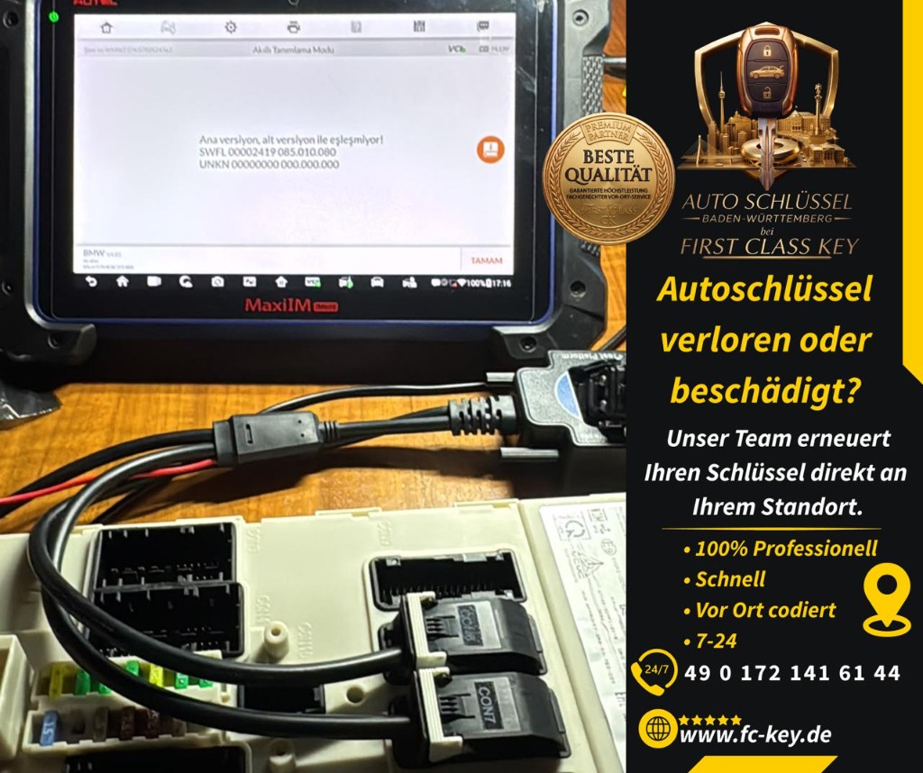Professionelle Programmierung eines Autoschlüssels vor Ort